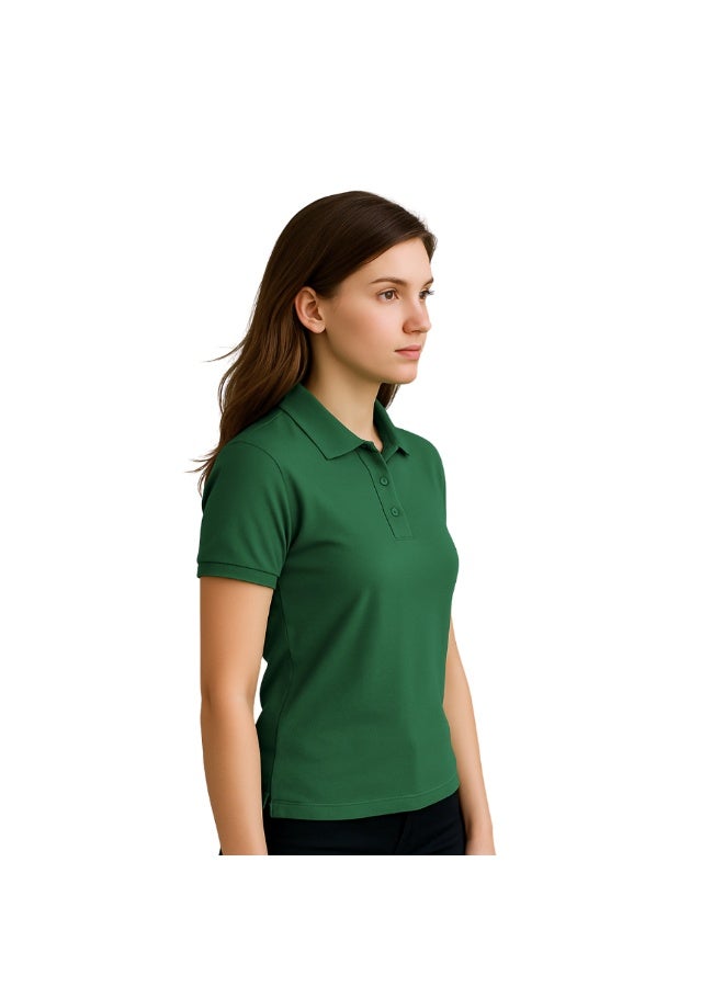 PRINTSHOP4ME Women's Regular-Fit Golf Polo T-shirt Pure Cotton Short Sleeve 220 GSM Basic Colors - Image 4