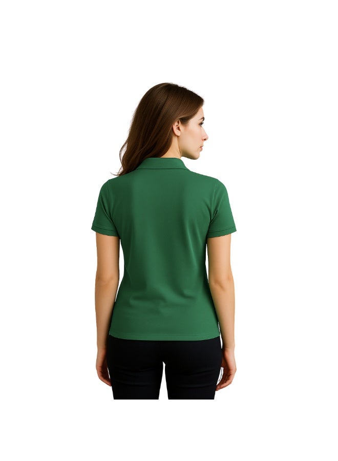 PRINTSHOP4ME Women's Regular-Fit Golf Polo T-shirt Pure Cotton Short Sleeve 220 GSM Basic Colors - Image 5