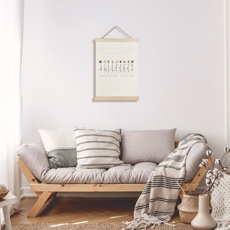 Supwhd Fruit of the Spirit Wall Art with Wooden Poster Hanger  Boho Floral Christian Bible Verses Posters Wall Art Decor  Christian Wall Decor  Christian Home Decor  Christian Room Decor  12x16 Inch - Image 3