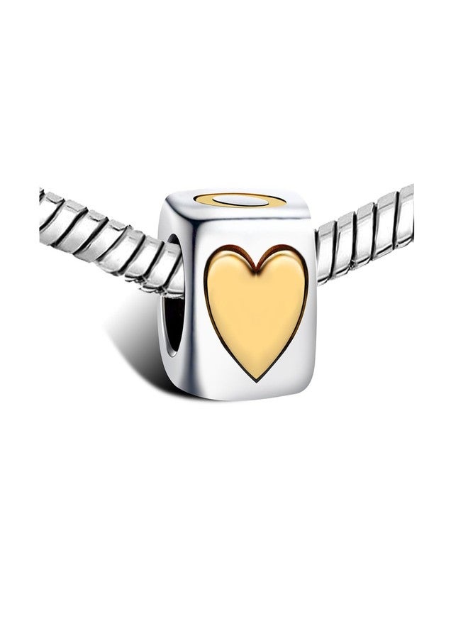 KunBead Initial J Letter Gold Heart Alphabet Love Bead Birthday Charms Compatible with Pandora Charm Bracelet for Women - Image 5