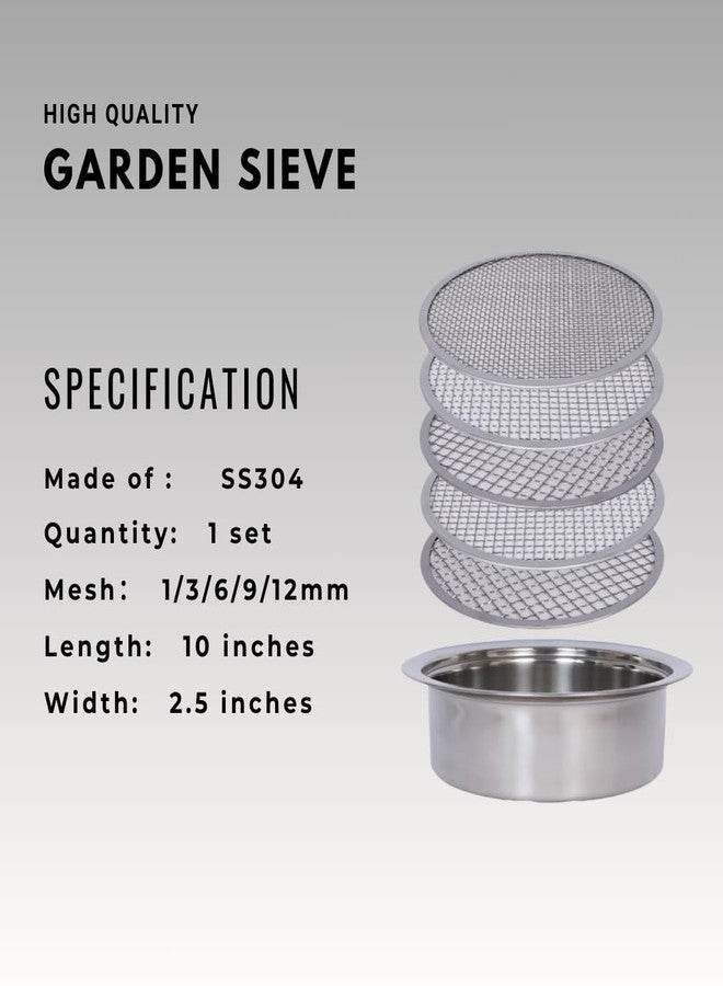 Xicooka Soil Sifter Set for Garden with 5PCS Mesh(1,3,6,9,12mm) Sieve for Rocks and Sand - Image 4