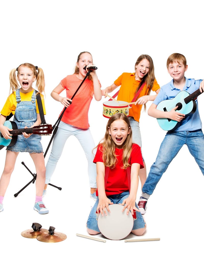 Wooden Kids Drum Set, 7.87" Adjustable Strap Toy Drum with 2 Sticks, Perfect Educational Musical Gift for Toddlers and Babies - Image 4