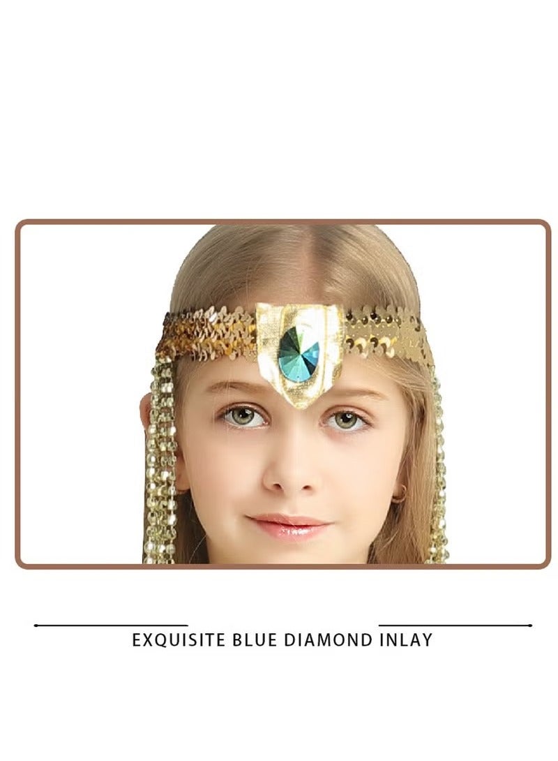 Girls Egyptian Queen Costume Ancient Egyptian Princess Dress Masquerade Cosplay - Image 4