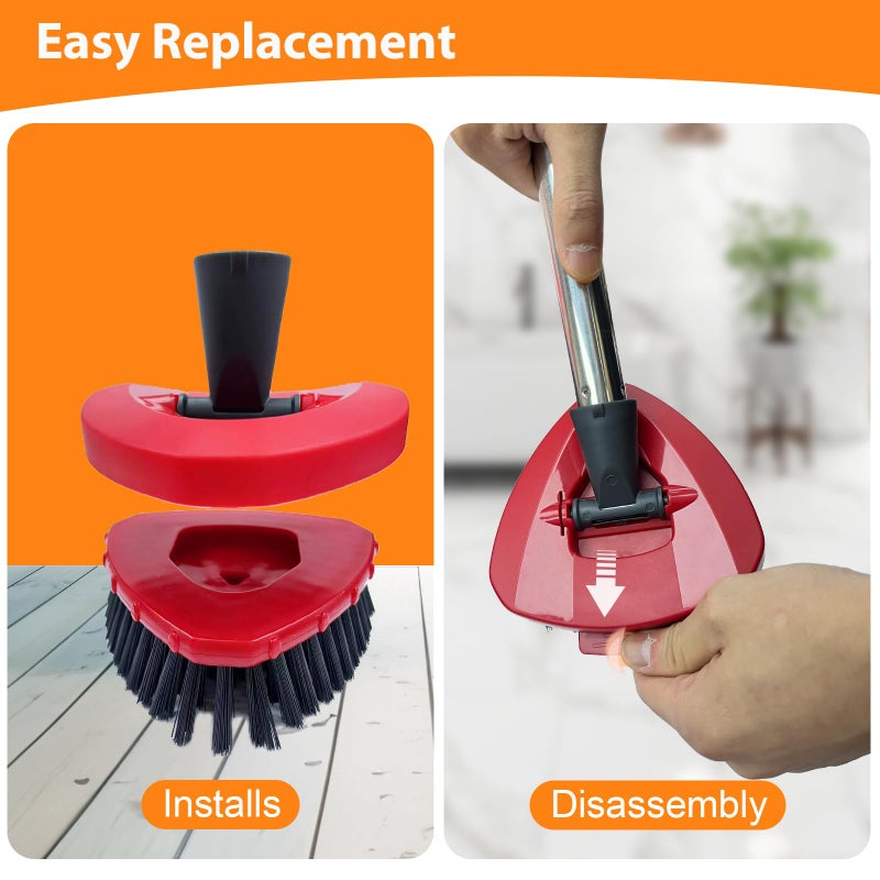 Fatmass 2 Pack Upgraded Spin Mop Replace Scrub Mop Brush Compatible with O Cedar 2 Tank RinseClean, Great for Kitchen, Deck, Bathroom and Shower Floor Scrubber - Image 3