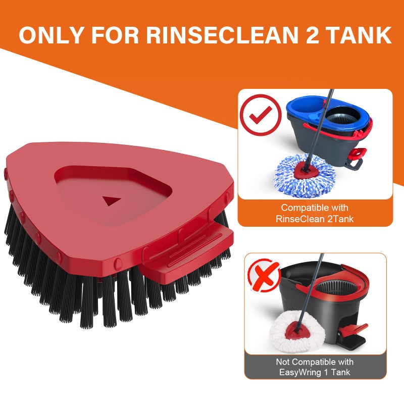 Fatmass 2 Pack Upgraded Spin Mop Replace Scrub Mop Brush Compatible with O Cedar 2 Tank RinseClean, Great for Kitchen, Deck, Bathroom and Shower Floor Scrubber - Image 2