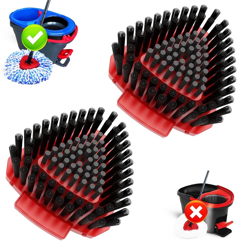 Fatmass 2 Pack Upgraded Spin Mop Replace Scrub Mop Brush Compatible with O Cedar 2 Tank RinseClean, Great for Kitchen, Deck, Bathroom and Shower Floor Scrubber - Image 1