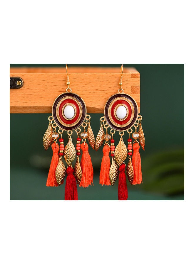 NIBEMINENT 925 Silver Tassel Alloy Feather Fashion Stud Earrings - Image 2