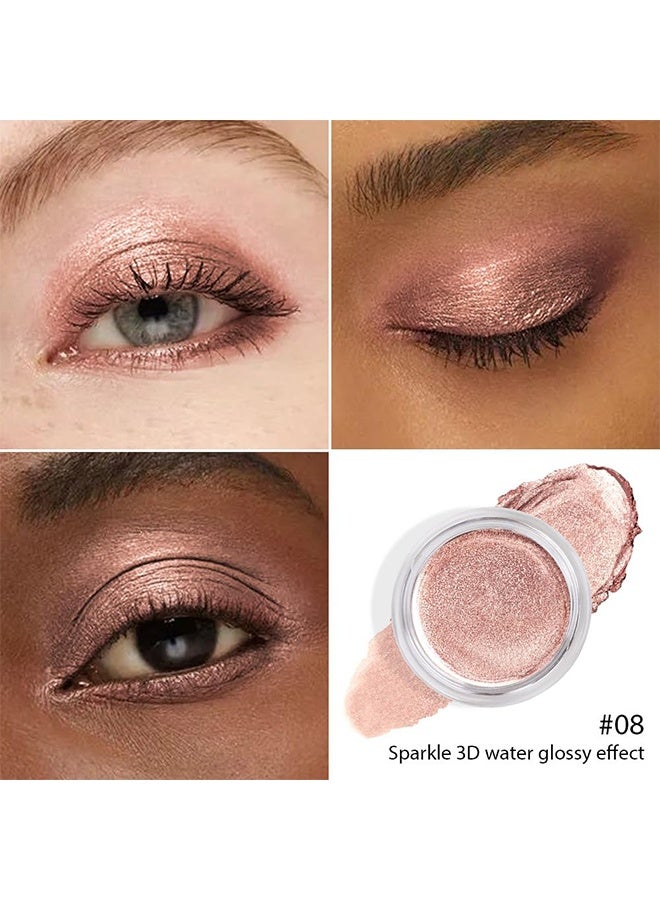 SHCOETY Mousse Shimmer Eyeshadow & Glow,Glitter Shimmer Metallic Cream Eyeshadow Palette Makeup, Rose Gold Natural Single Mini Instant Holographic Eyeshadow For Women, Sombras Crema Para Ojos, Talc, Paraben & Cruelty Free #08 - Image 3