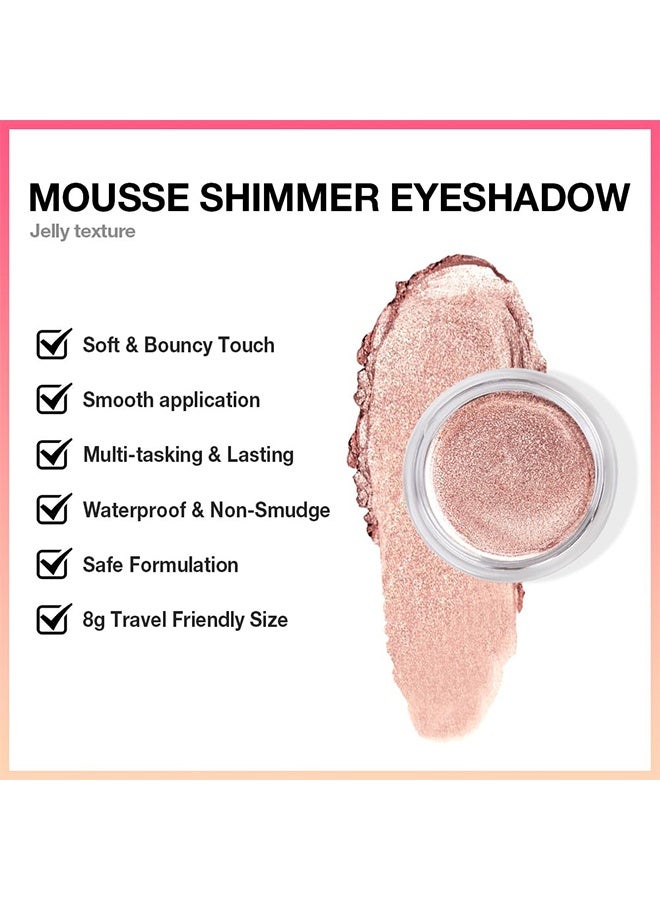SHCOETY Mousse Shimmer Eyeshadow & Glow,Glitter Shimmer Metallic Cream Eyeshadow Palette Makeup, Rose Gold Natural Single Mini Instant Holographic Eyeshadow For Women, Sombras Crema Para Ojos, Talc, Paraben & Cruelty Free #08 - Image 4