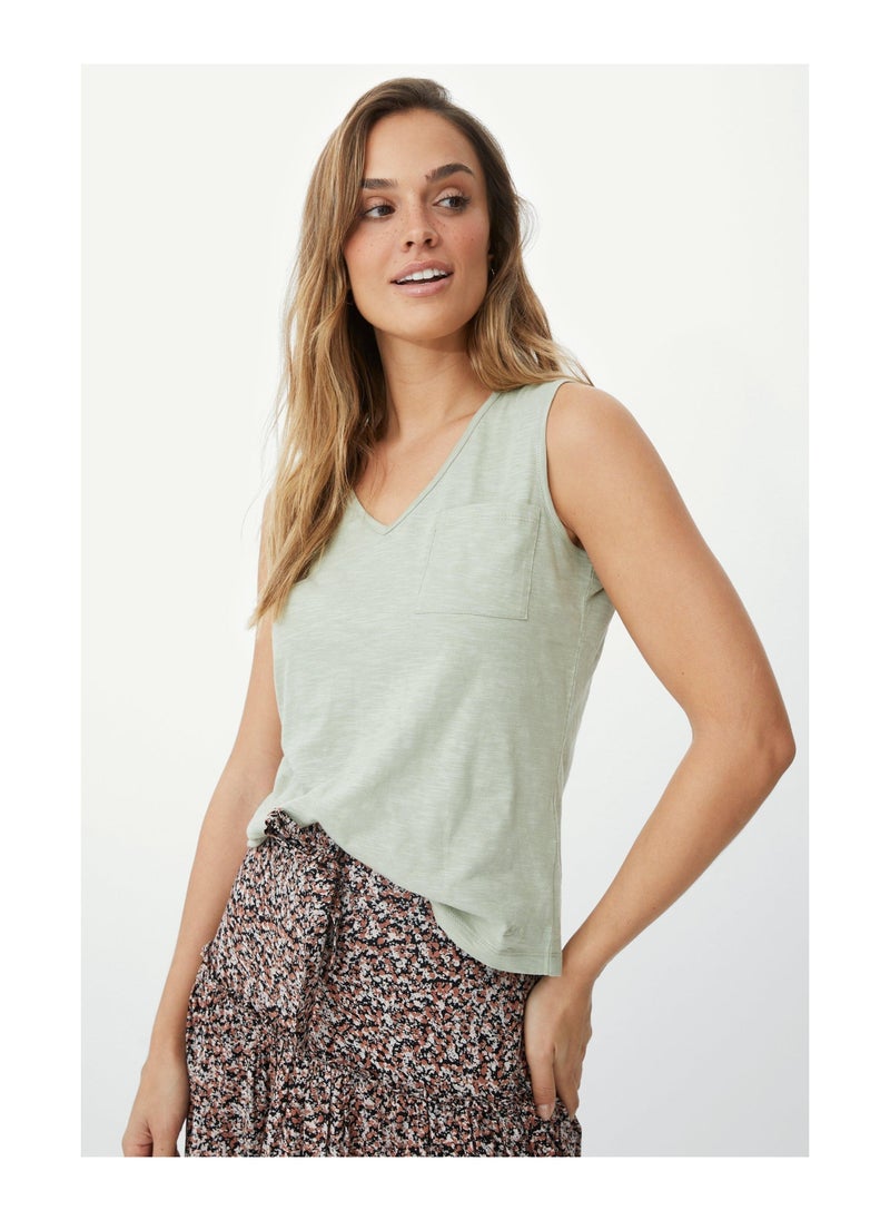 mantaray - Pocket V Neck Slub Vest - Image 1