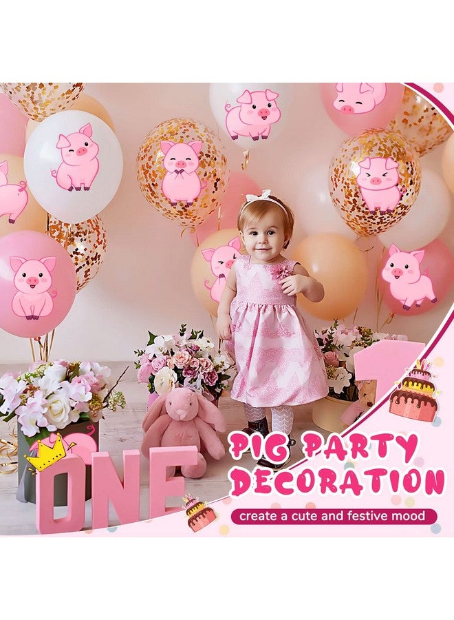 Jecery Pig Print Birthday Party Decorations Farm Animal Themed Party Door Signs Farm Animal Cutouts Banner Piggy Supplies for Kids Indoor Home Outdoor Banner Porch Sign for Birthday Baby Shower - Image 5