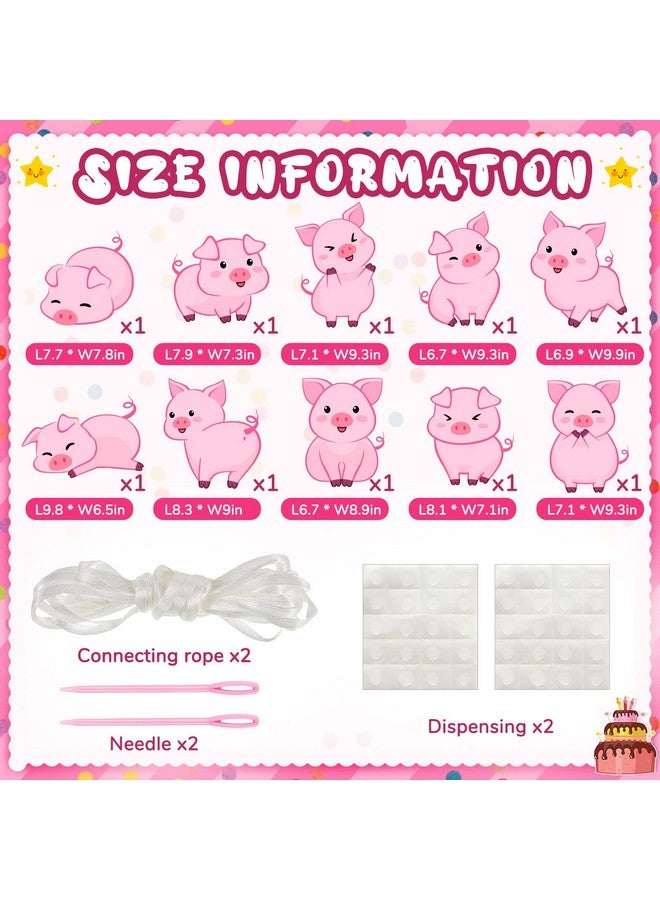 Jecery Pig Print Birthday Party Decorations Farm Animal Themed Party Door Signs Farm Animal Cutouts Banner Piggy Supplies for Kids Indoor Home Outdoor Banner Porch Sign for Birthday Baby Shower - Image 2