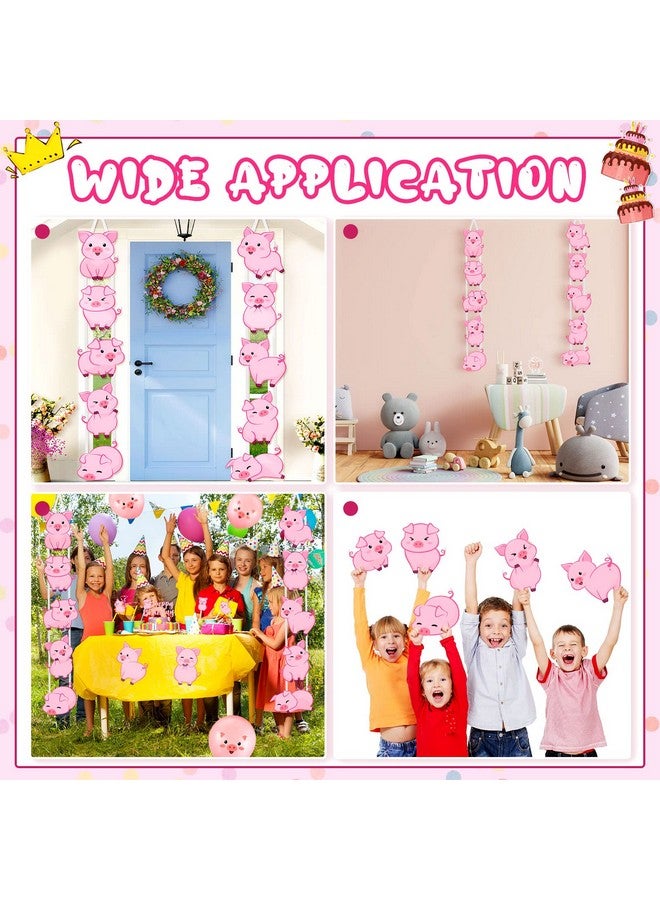 Jecery Pig Print Birthday Party Decorations Farm Animal Themed Party Door Signs Farm Animal Cutouts Banner Piggy Supplies for Kids Indoor Home Outdoor Banner Porch Sign for Birthday Baby Shower - Image 4