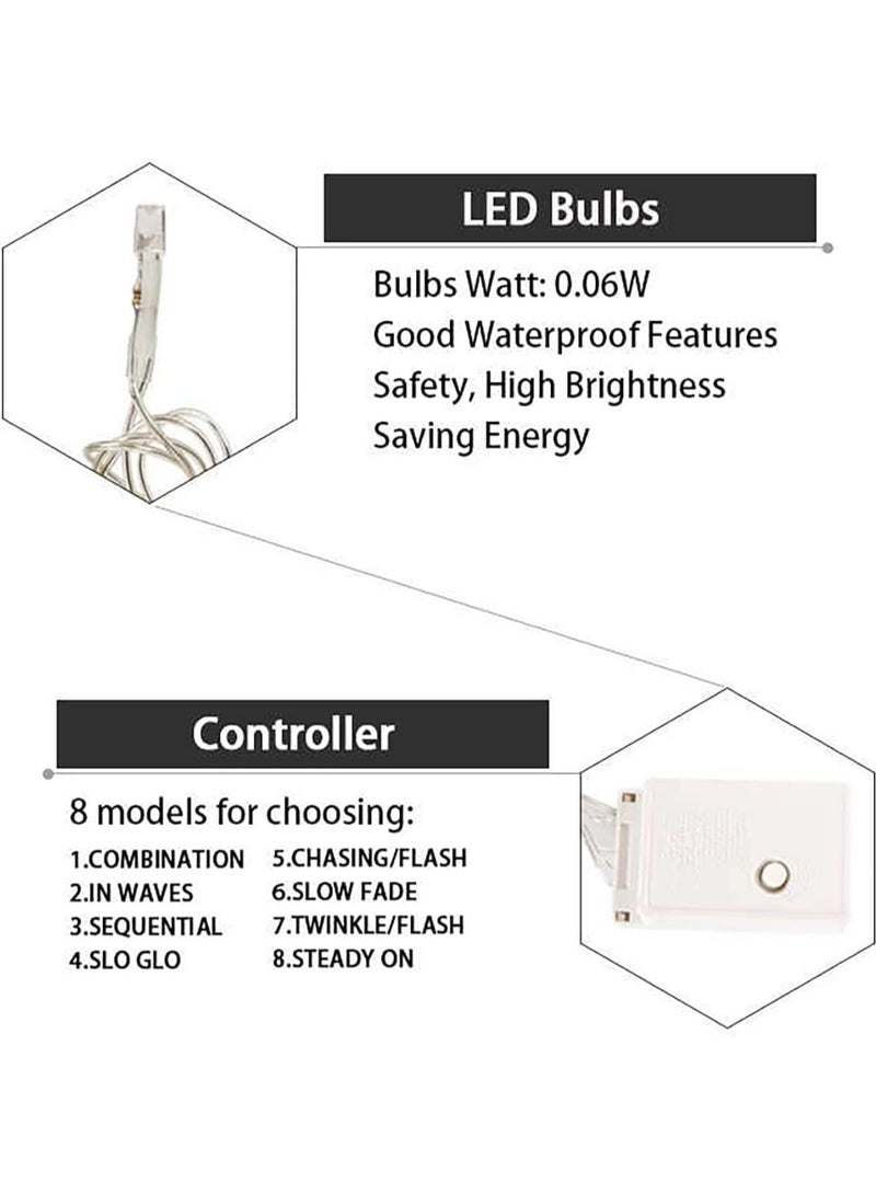 Snowflake Curtain String Lights Fairy Tale Lights UK Plug Waterproof Lights Indoor Outdoor Decoration For Party Garden Home Decor Christmas 13ft (Colorful , UK Plug) - Image 4