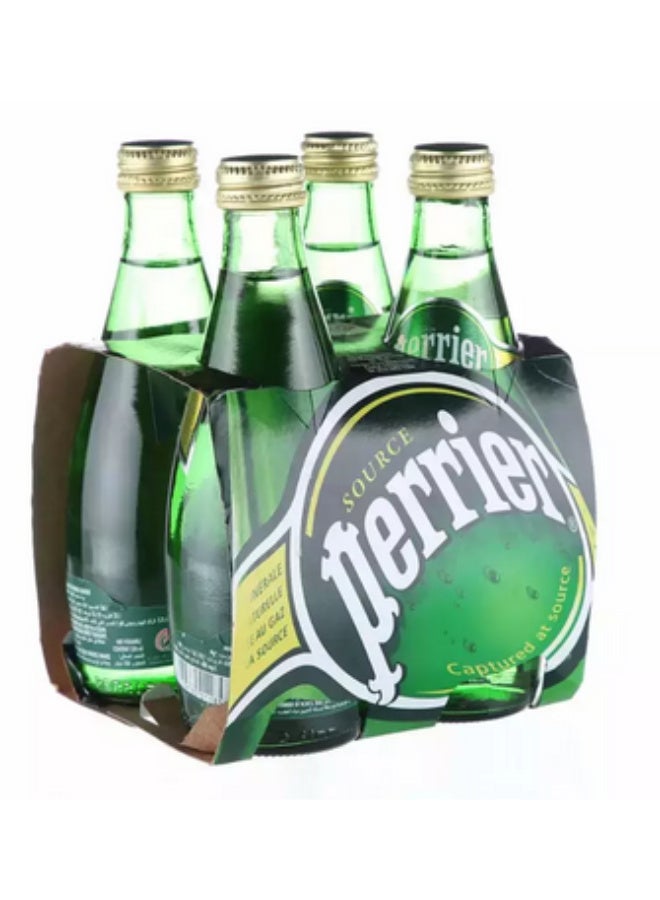 Perrier Sparkling Carbonated Mineral Water In Glass Bottle- 4X330ml