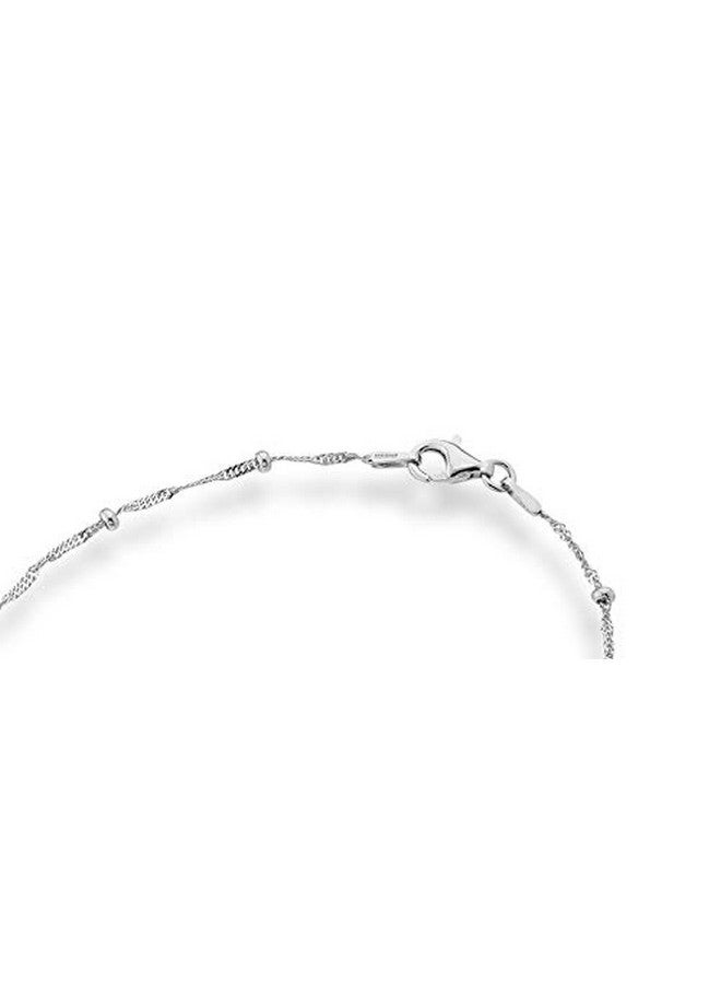 Miabella Italian 925 Sterling Silver Singapore Bead Chain Station Necklace for Women, Made in Italy (18 Inch (women's average length)) - Image 2