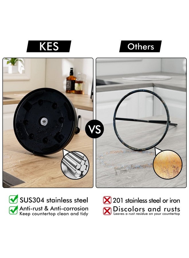 KES Matte Black Paper Towel Holder Countertop, Kitchen Paper Roll Holder Stand with Weighted Base Heavy for Standard or Gaint Rolls SUS304 Stainless Steel Matte Black, KPH202-BK - Image 3