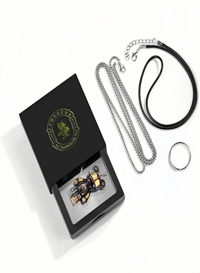 Fynvrona Unique Bear Necklace - Handcrafted Original Design Pendant - Perfect Steampunk Jewelry Gift for Men & Women in Elegant Box (black) - Image 2