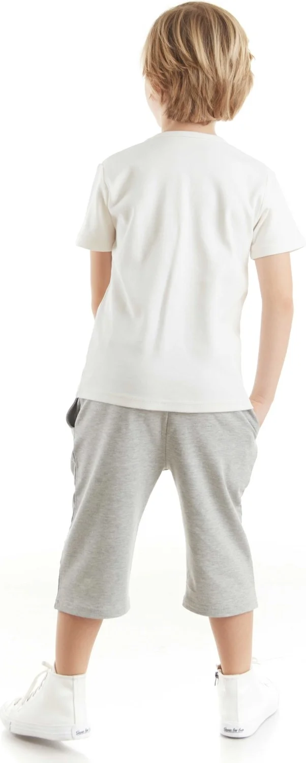Denokids Hey Dude Boy T-shirt Capri Shorts Set