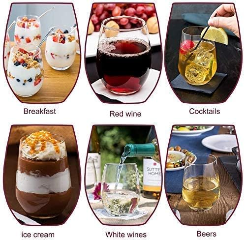 ZEYFLEEB Premium Water and Juice Glasses Set Transparent Drinking Stylish and Crystal Highball Glasses for Water Juice and Cocktails Pack of 6 Shape Oval - Image 3