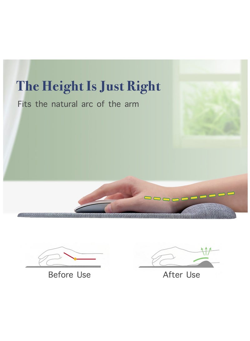 excovip Mouse Pad With Wrist Support, Soft And Comfortable Ergonomic Hand Washable Mouse Mat For Home, Computer, Laptop, MacBook, Office u0026 Travel, Grey - Image 4