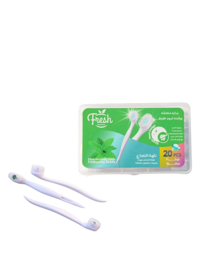 Fresh 20 Pcs Mint Disposable Toothbrushes with Toothpaste and Pick for Work or Travel, Mini Travel Toothbrushes - Image 1