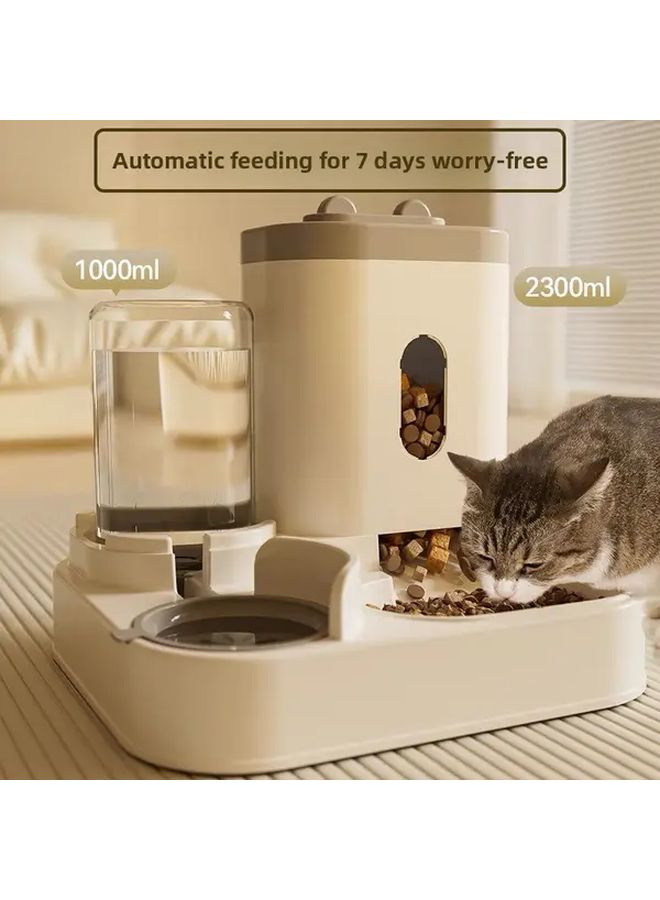 2 In 1 Automatic Cat And Dog Feeder Flagship Model Blue 33 81oz 77 77oz Capacity No Electricity Needed Easy Clean Durable Plastic Detachable Water Bottle Storage Bucket Indoor Pet Feeding Station For Cats Small Dogs Pet Food Storage Modern Pet Accessory Without Battery - Image 1