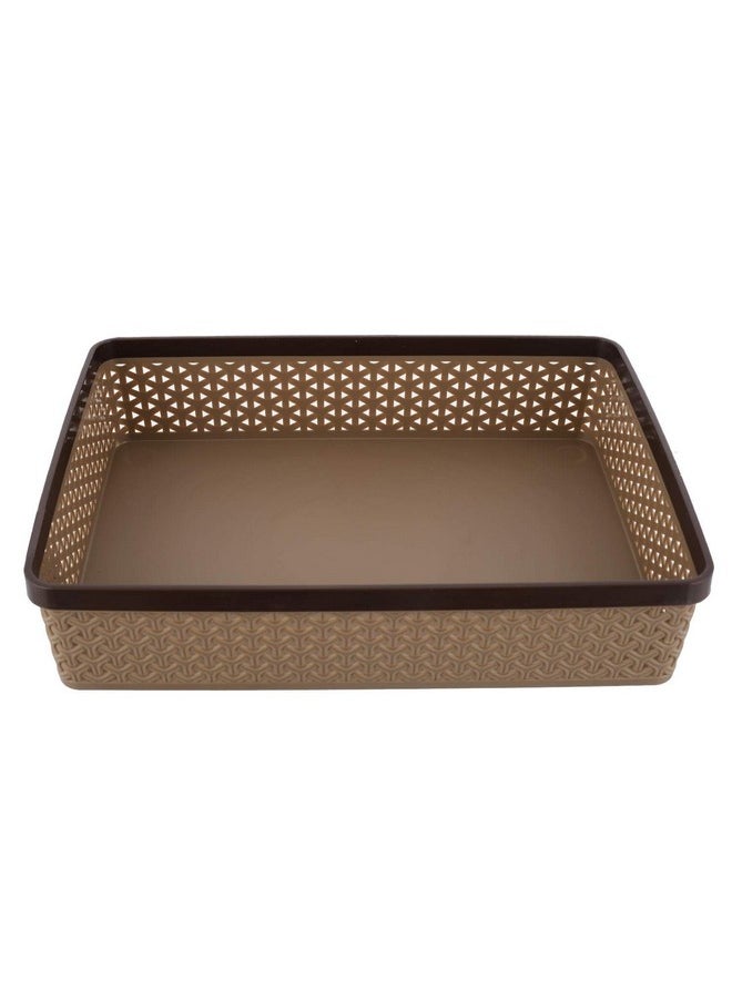 Kuber Industries Kuber Industries A4 Office Paper Tray|Stationery Office Storage Organizer|Paper Tray|File Tray|Basket For Storage|Pack of 2 (Brown)  - Image 2