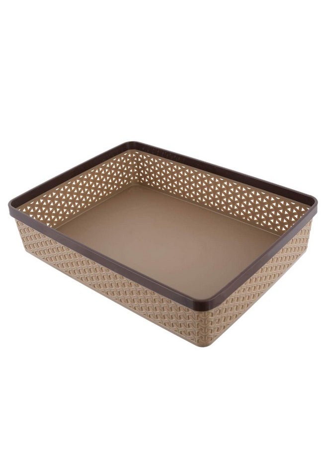 Kuber Industries Kuber Industries A4 Office Paper Tray|Stationery Office Storage Organizer|Paper Tray|File Tray|Basket For Storage|Pack of 2 (Brown)  - Image 4