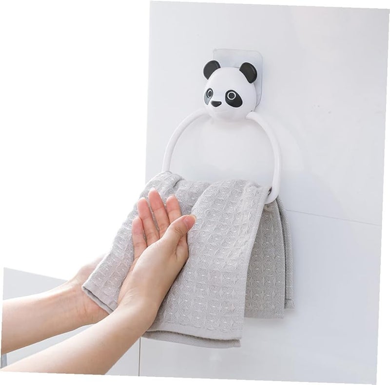 2Pcs Cartoon Animal Towel Rings Wall Mounted ABS Water Resistant Kitchen Bathroom Holder - Image 4