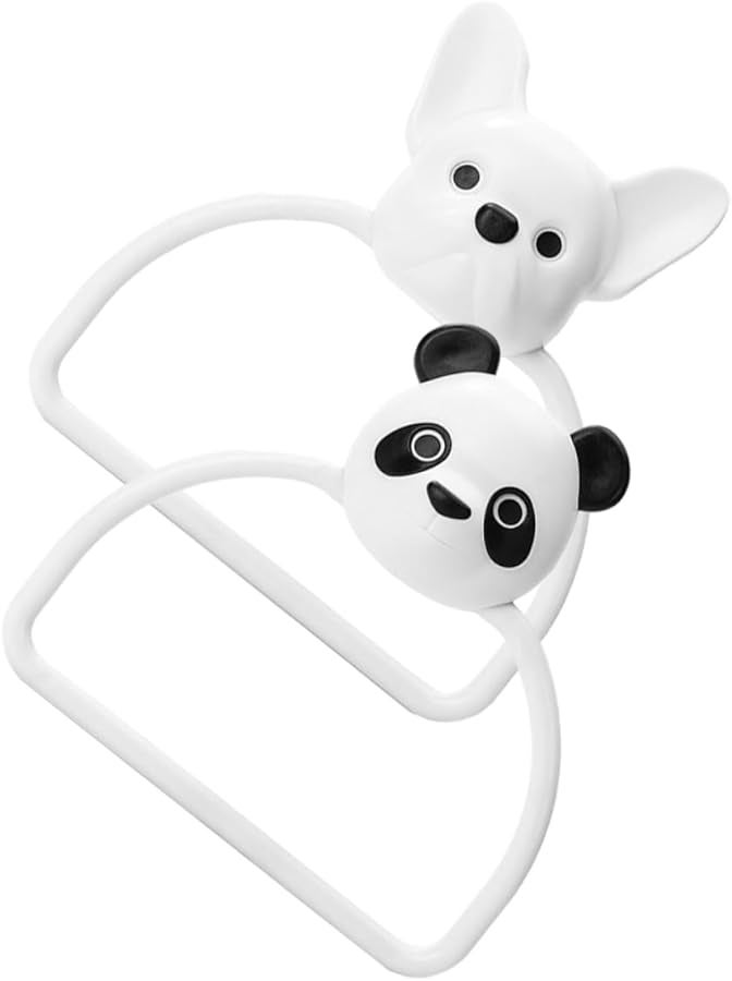 2Pcs Cartoon Animal Towel Rings Wall Mounted ABS Water Resistant Kitchen Bathroom Holder - Image 2