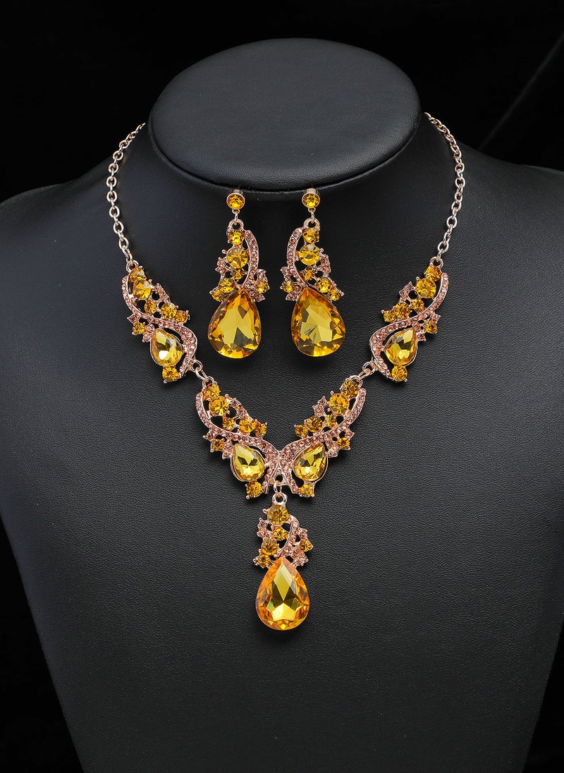 Sharpdo 2-Piece Elegant Retro Necklace and Earrings Set - Image 2