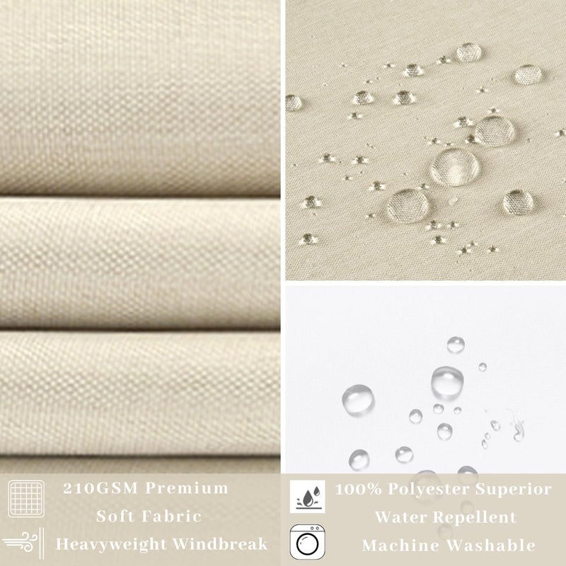 Ecoehoe 71W x86 H Hook Hook Free Sertain Free Whath مع Polyester Magnet Snap-in-Top See Through with Mesh Window Light Beige - Image 1