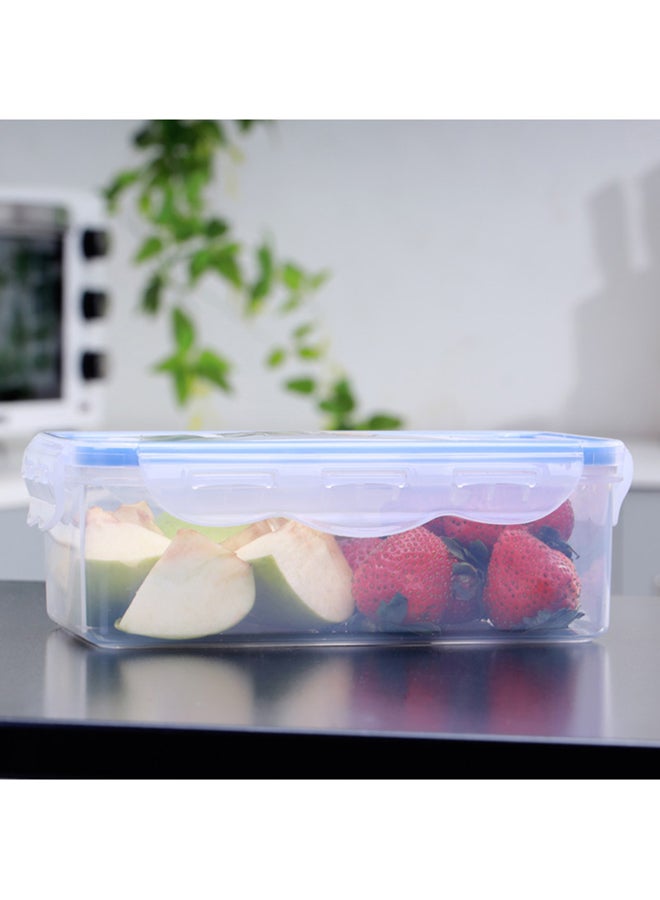 Royalford 1 L Airtight Food Storage Container | Transparent, BPA-Free, Reusable, Snap-Locking Lid, Microwave, Freezer & Dishwasher Safe | Ideal for Meal Prep | Clear / Blue | RF414APB Clear With Blue 