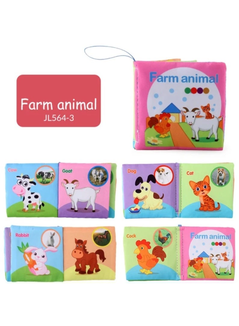 i diD Baby Interactive Educational Books Toys Nontoxic Fabric Soft Cloth Books Waterproof Baby Books for Infant Toddler Kids Learning (4 PCS) - Image 2