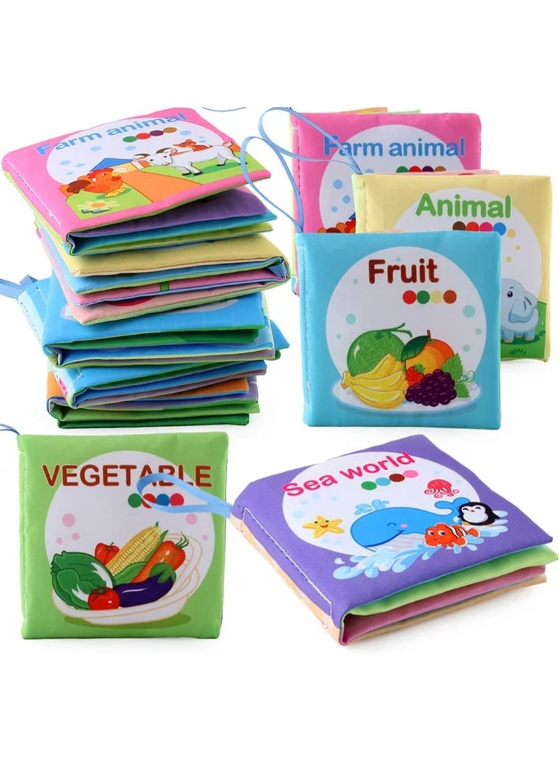 i diD Baby Interactive Educational Books Toys Nontoxic Fabric Soft Cloth Books Waterproof Baby Books for Infant Toddler Kids Learning (4 PCS) - Image 1