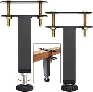 POROHOM POROHOM 4 PCS Metal Adjustable Height Bed Frame Support Leg, Steel Bed Frame or Wooden Bed Center Slat Support Leg,  - Image 1