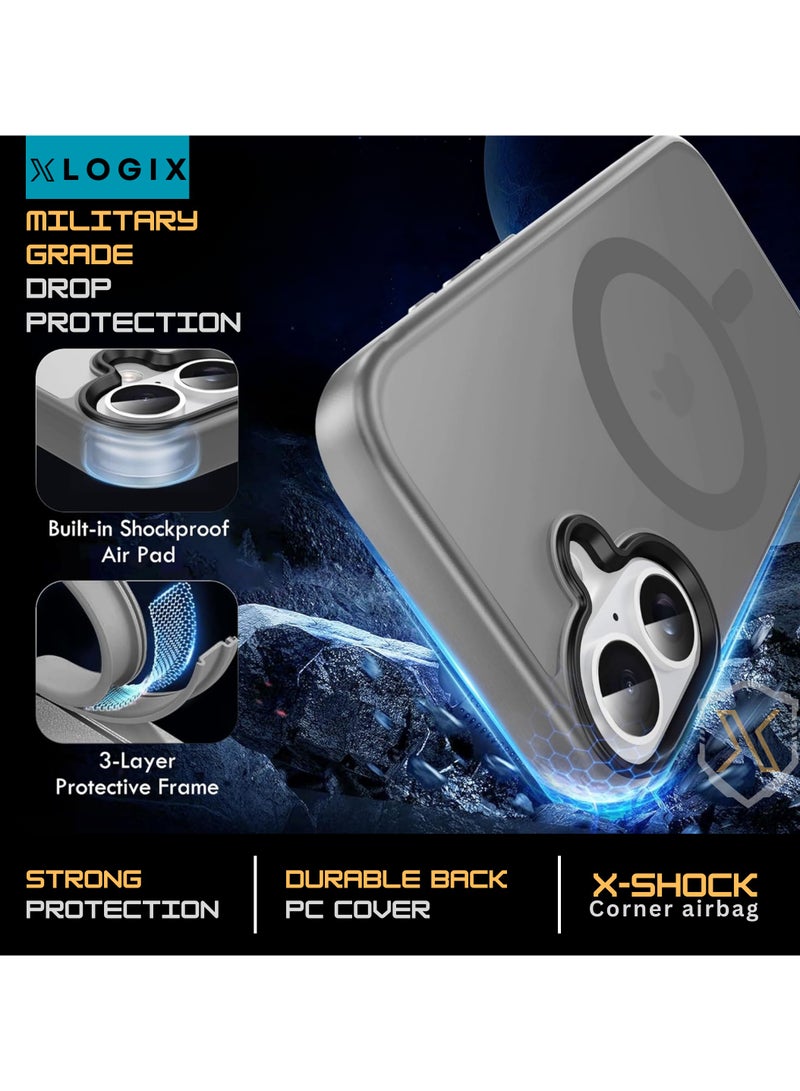 XLogix FrostX for iPhone 16 Case, Frosted Grey - Slim Protective Cover with MagSafe Compatibility | Shockproof & Scratch-Resistant Design, FrostX Series - Image 2