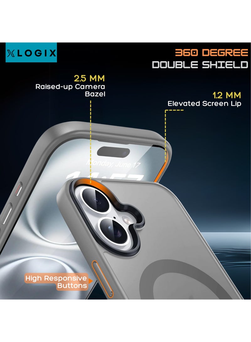 XLogix FrostX for iPhone 16 Case, Frosted Grey - Slim Protective Cover with MagSafe Compatibility | Shockproof & Scratch-Resistant Design, FrostX Series - Image 5
