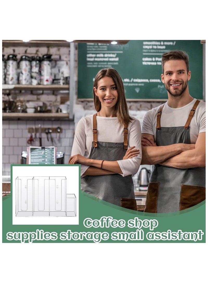 TPGP 4 Compartments Acrylic Coffee Cup and Lid Storage Organizer Holder Disposable Coffee Cup Dispenser Paper Cup Organizer Plastic Cup and Lid Holder for Kitchen Coffee Bar Shop Party Supply (Transparent) - Image 5