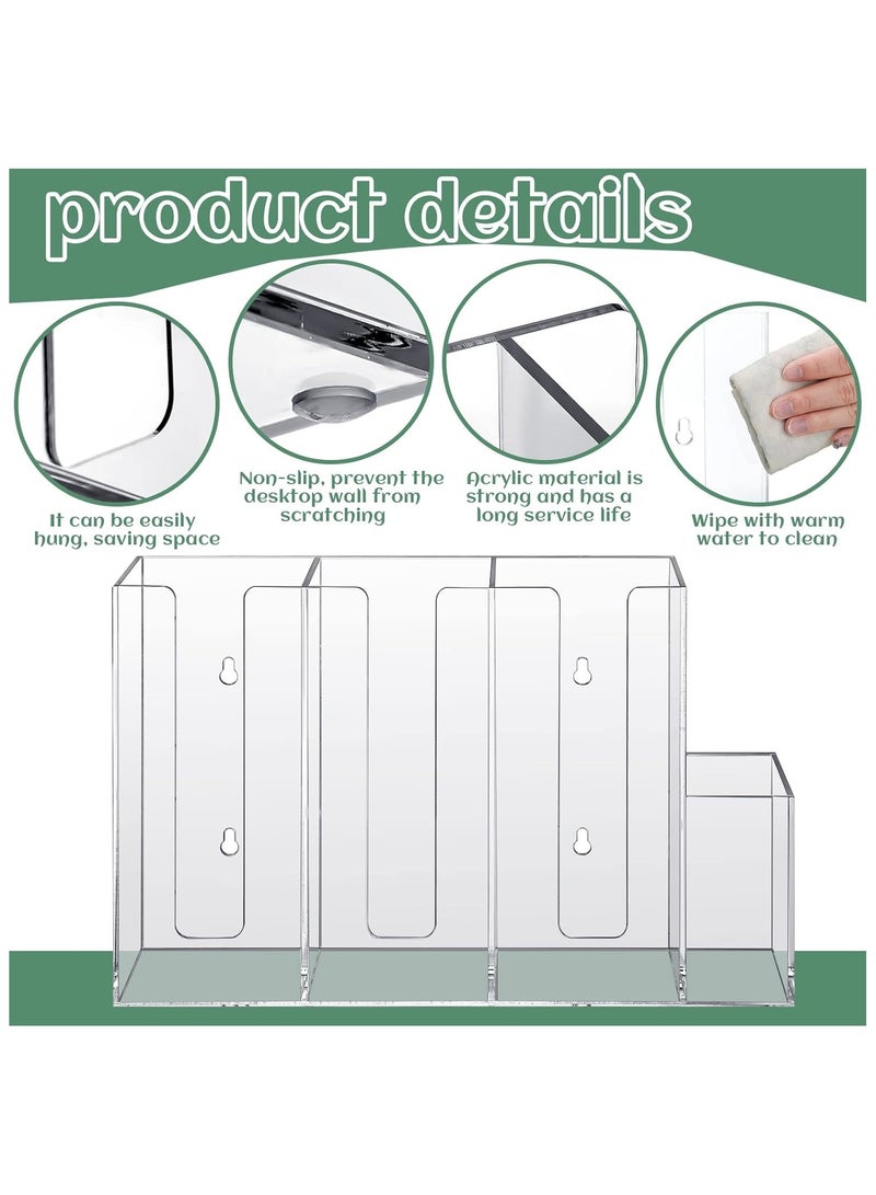 TPGP 4 Compartments Acrylic Coffee Cup and Lid Storage Organizer Holder Disposable Coffee Cup Dispenser Paper Cup Organizer Plastic Cup and Lid Holder for Kitchen Coffee Bar Shop Party Supply (Transparent) - Image 3