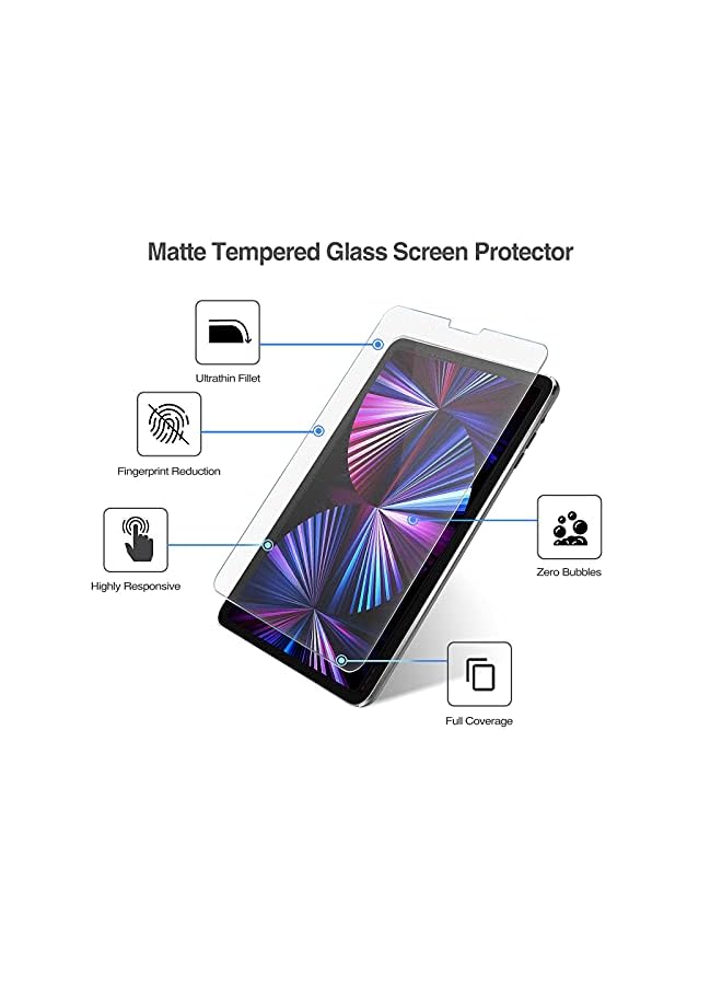 Procases Matte Screen Protector for iPad Pro 11 Inch 2022 2021 2020 2018, Anti-Fingerprint Matte Tempered Glass Screen Film Guard Screen Protector for iPad Pro 11” 4th 3rd 2nd 1st Gen - Image 5