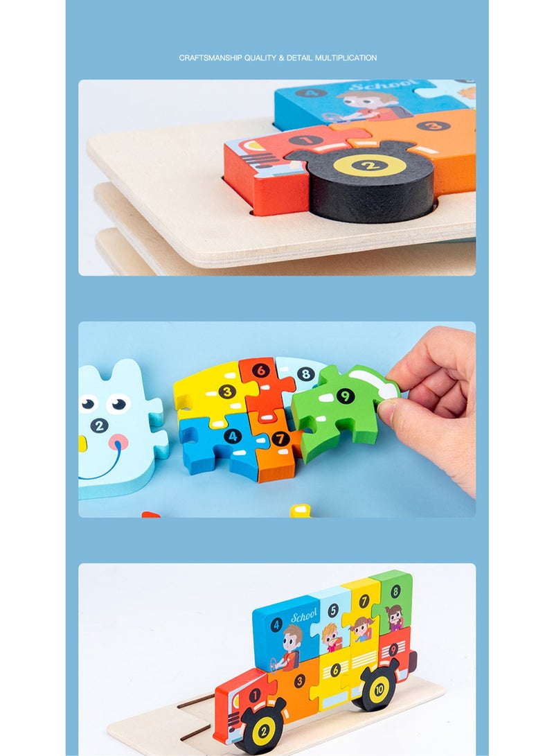 أحجية خشبية تعليمية للأطفال، هدية مناسبة لعمر 3-5 سنوات - Image 4