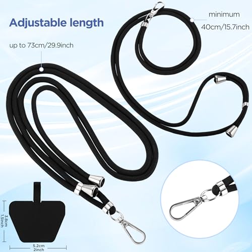 CACOE Phone Lanyard-2 PCS Adjustable Neck Strap,Universal Crossbody Multifuctional Cell Phone Lanyards Compatible with Most Smartphones(Black+Light Blue) - Image 4