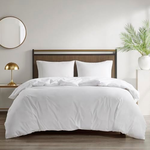 Sleep Philosophy Duvet Cover King Size Waterproof Comforter Protector for All Seasons, 3M Scotchgard Moisture Wicking Treatment Duvet Protector with Zipper Flap White - Image 1