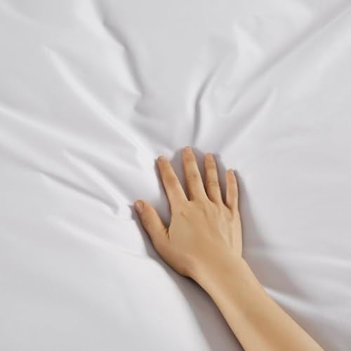Sleep Philosophy Duvet Cover King Size Waterproof Comforter Protector for All Seasons, 3M Scotchgard Moisture Wicking Treatment Duvet Protector with Zipper Flap White - Image 5