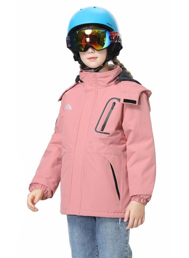 IDTALHZY Kid's Ski Jacket Waterproof Winter Coat Boy's and Girl's Fleece Snowboarding Jackets with Detachable Hood - Image 4