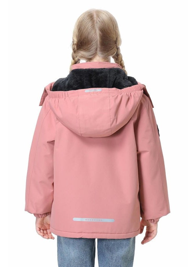 IDTALHZY Kid's Ski Jacket Waterproof Winter Coat Boy's and Girl's Fleece Snowboarding Jackets with Detachable Hood - Image 3