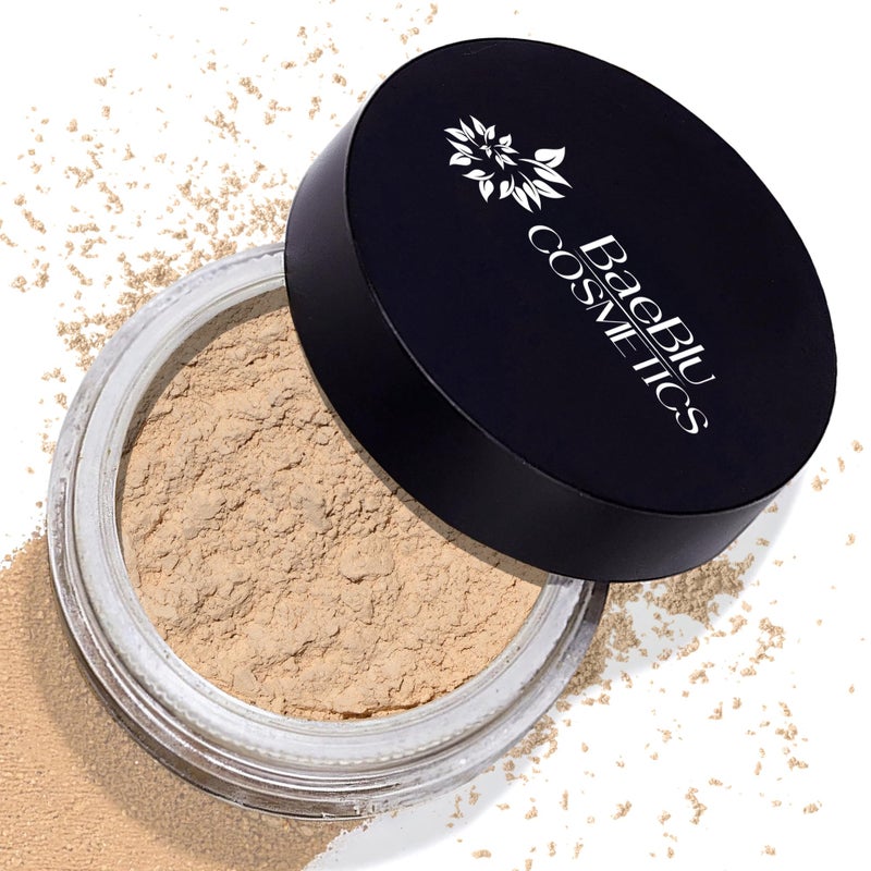 BaeBlu InstaFame Loose Powder Foundation, Momentum - Full Coverage Matte Natural Mineral foundation for Sensitive, Acne-Prone Skin - Non-Nano Zinc, Titanium Dioxide Mineral Pigment, No Fillers/Binders - Image 1