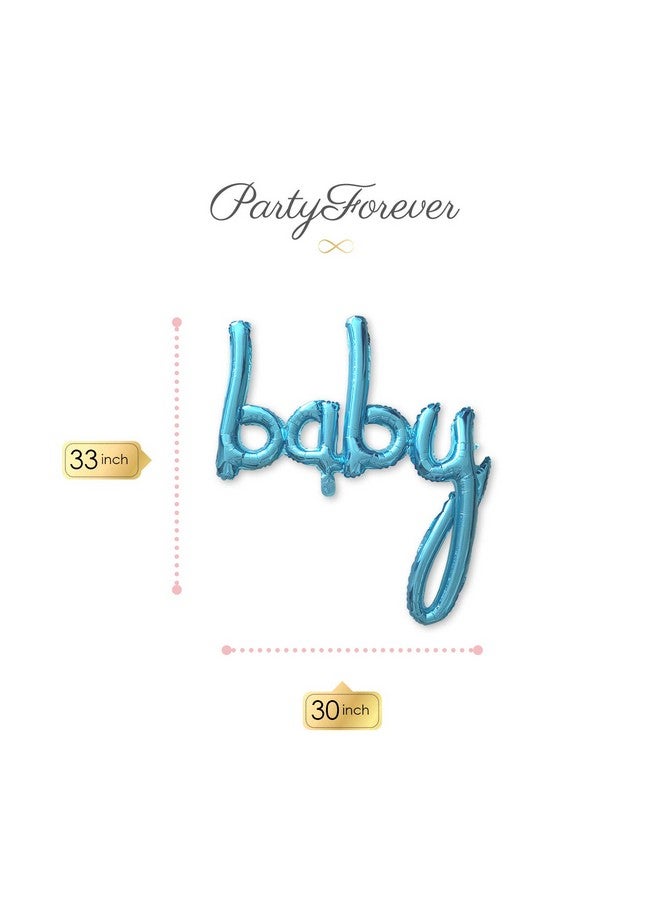 PartyForever Baby Boy Balloon Light Blue For Baby Shower Decorations And Supplies Boy Gender Reveal Party Foil Balloons Banner Letters - Image 3